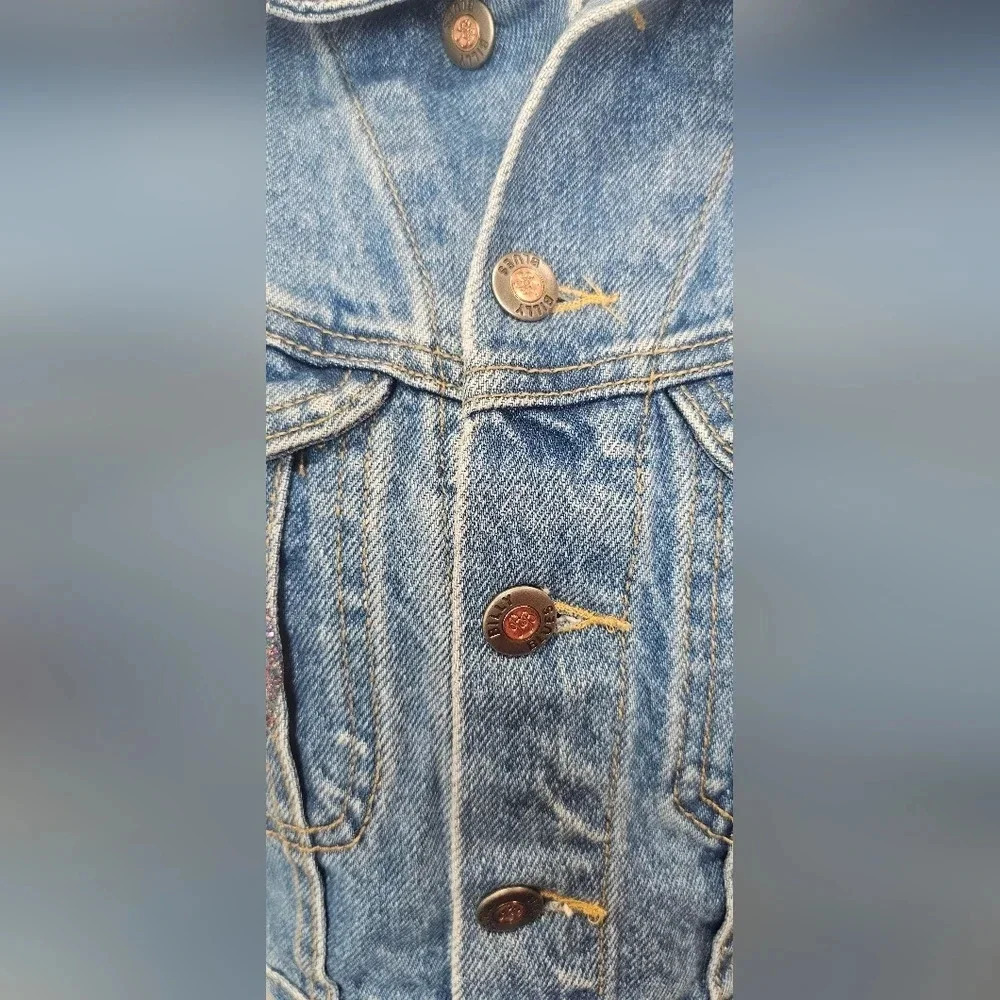Vintage 90s Billy Blues Denim Vest Pockets Womens Size Medium USA Made - Picture 7 of 13